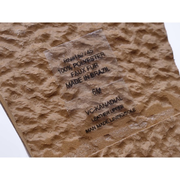 Vince Camuto Sandals Womens 6 Kanadial Black Suede Faux Fur Lined Slides Studded - Picture 9 of 11